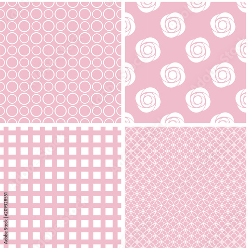 Soft different vector seamless patterns.