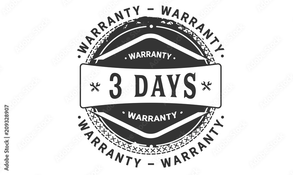 Fototapeta premium 3 days warranty icon stamp
