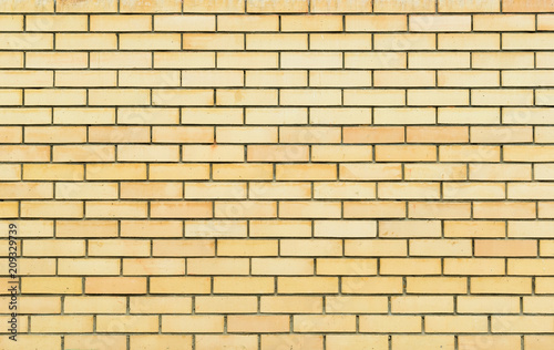 Yellow brick wall, brickwork texture, background