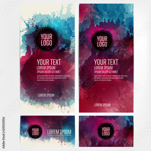 Template design for flyer, card, poster or banner. From artistic background with colored spots.