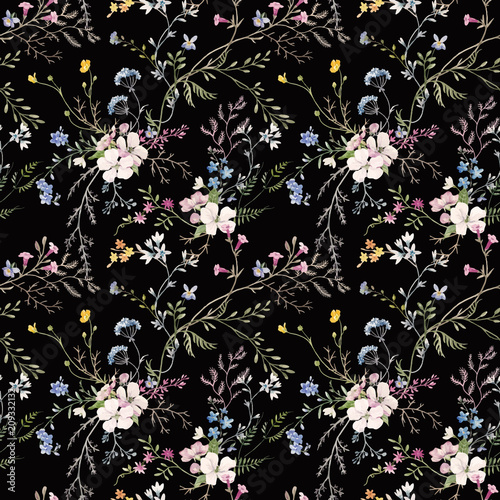 Watercolor floral vector pattern