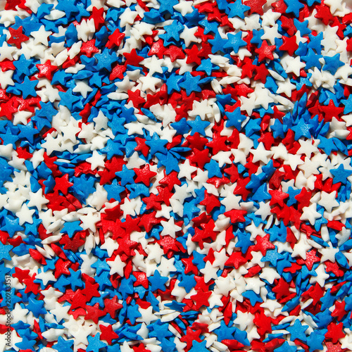 Background with blue red and white stars.