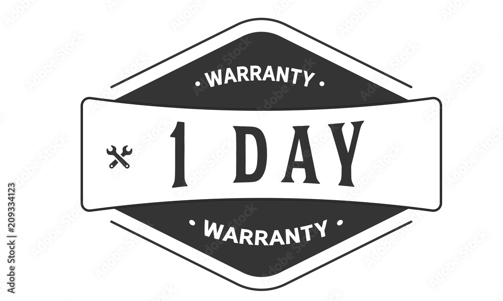 1 days warranty icon stamp 1 days warranty icon stamp