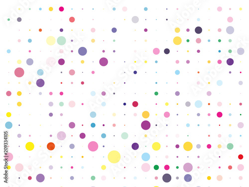 Confetti pattern. Colorful dotted background with circles, dots, point different size, scale