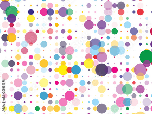 Fototapeta Naklejka Na Ścianę i Meble -  Confetti pattern. Colorful dotted background with circles, dots, point different size, scale