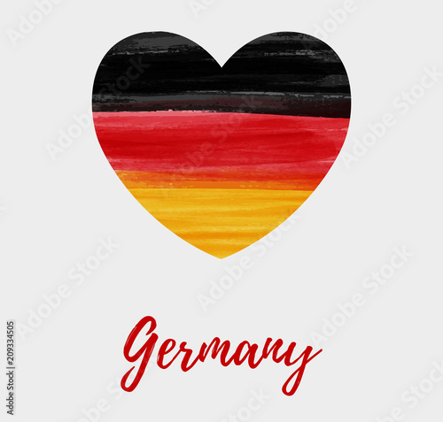 Grunge German flag in heart shape