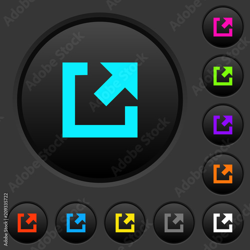 External link dark push buttons with color icons