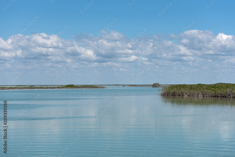 View over the Bahia de La Ascension, Caribbean Sea, Yucatan, Mexico View over the Bahia de La Ascension, Caribbean Sea, Yucatan, Mexico