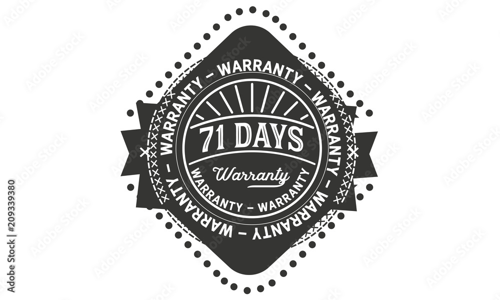 71 days warranty icon stamp