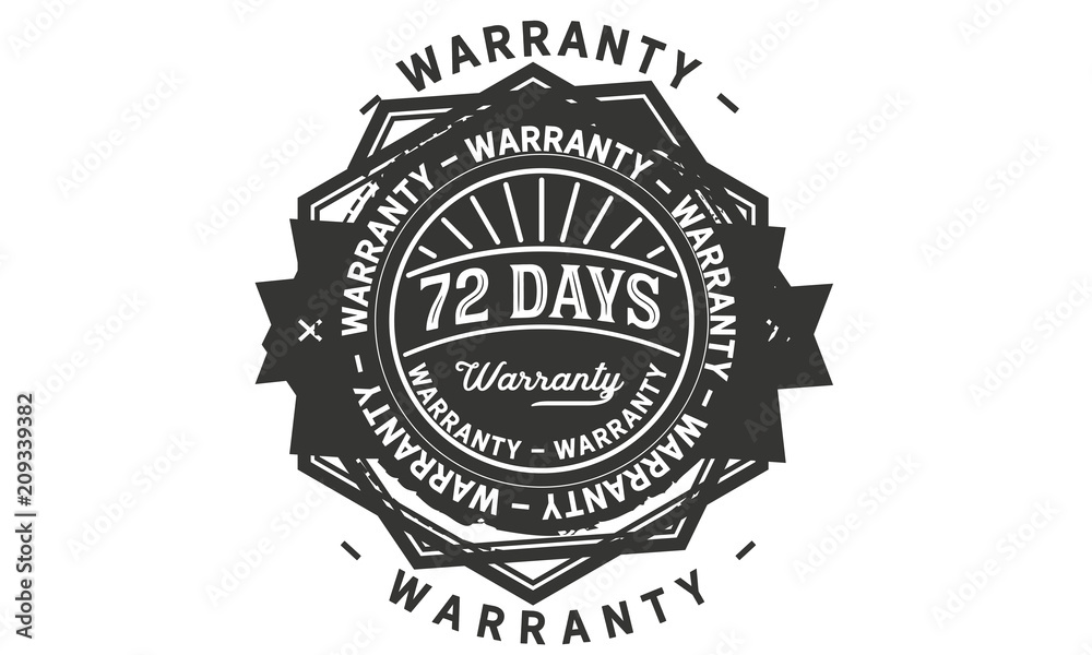 72 days warranty icon stamp