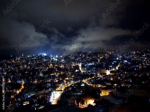 Night shot and aerial view of the entire Baguio City photo
