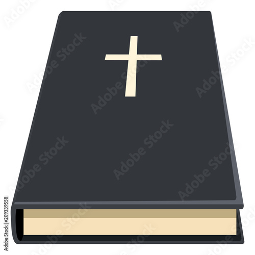 Vector Single Holy Bible Icon. Christian Book Pictogram.