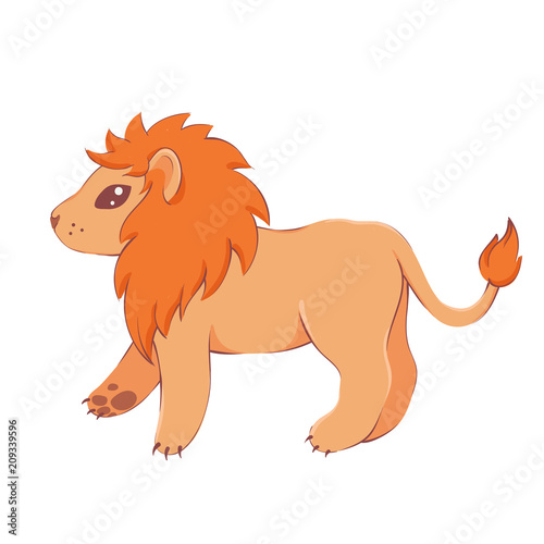 Fototapeta Naklejka Na Ścianę i Meble -  cute kawaii lion