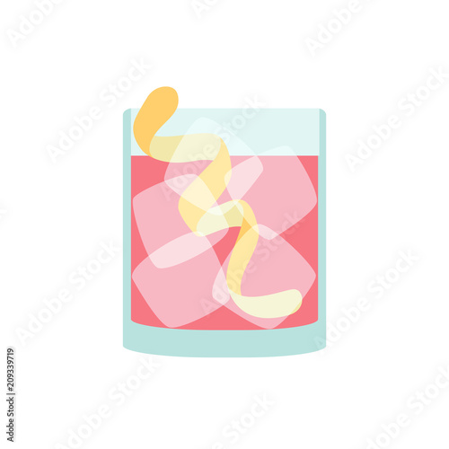 Flat vector negroni cocktail