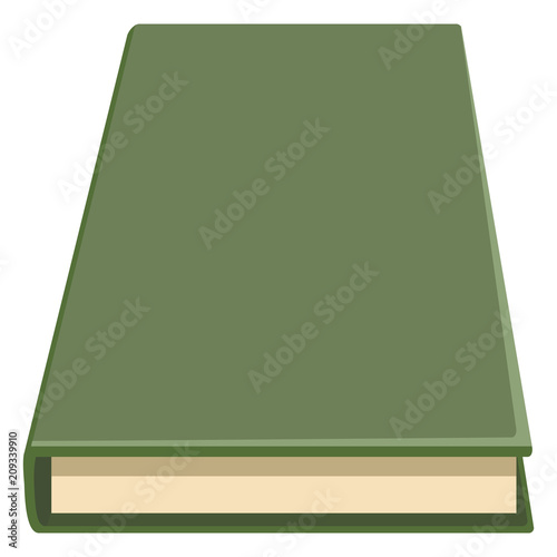 Vector Single Flat Color Icon - Book with Green Hardcover