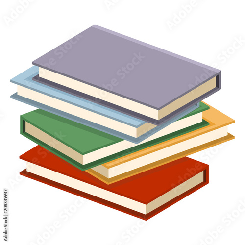 Vector Single Flat Color Icon - Stack of Color Books