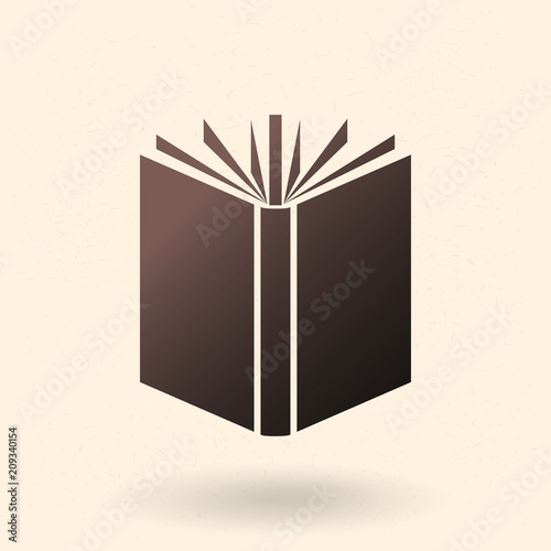 Vector Black Silhouette Icon - Open Book