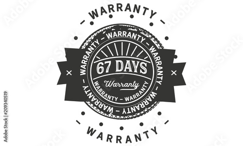 67 days warranty icon stamp