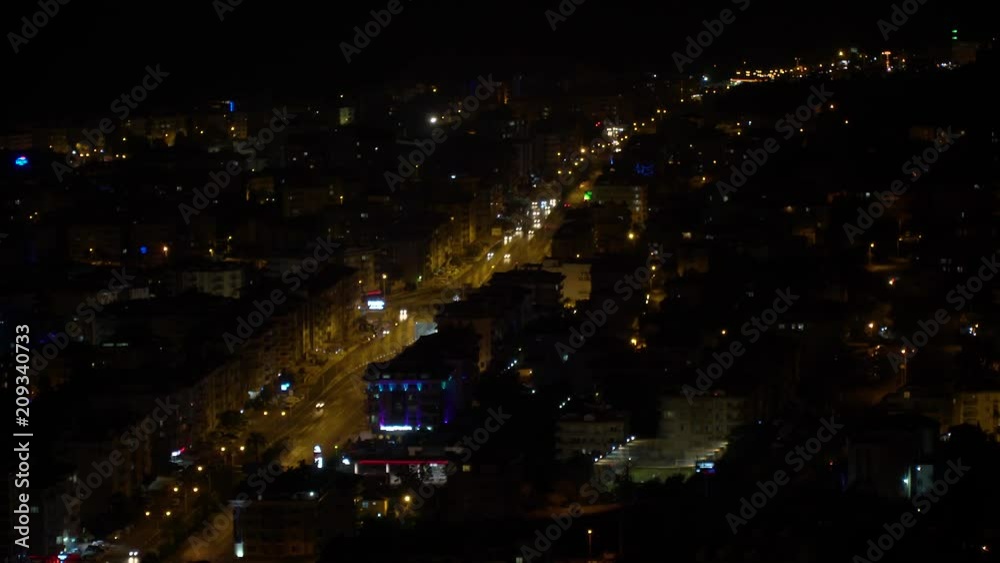 View from the mountain at night on Alanya View from the mountain at night on Alanya