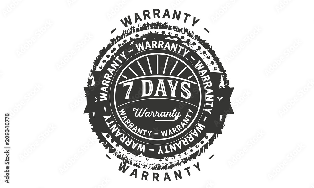 7 days warranty icon stamp