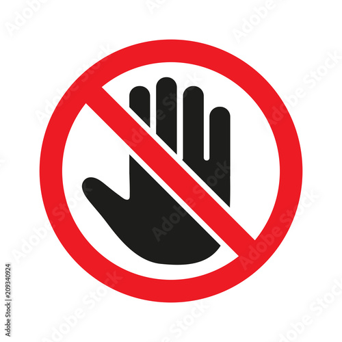 stop sign in a red circle on a white background