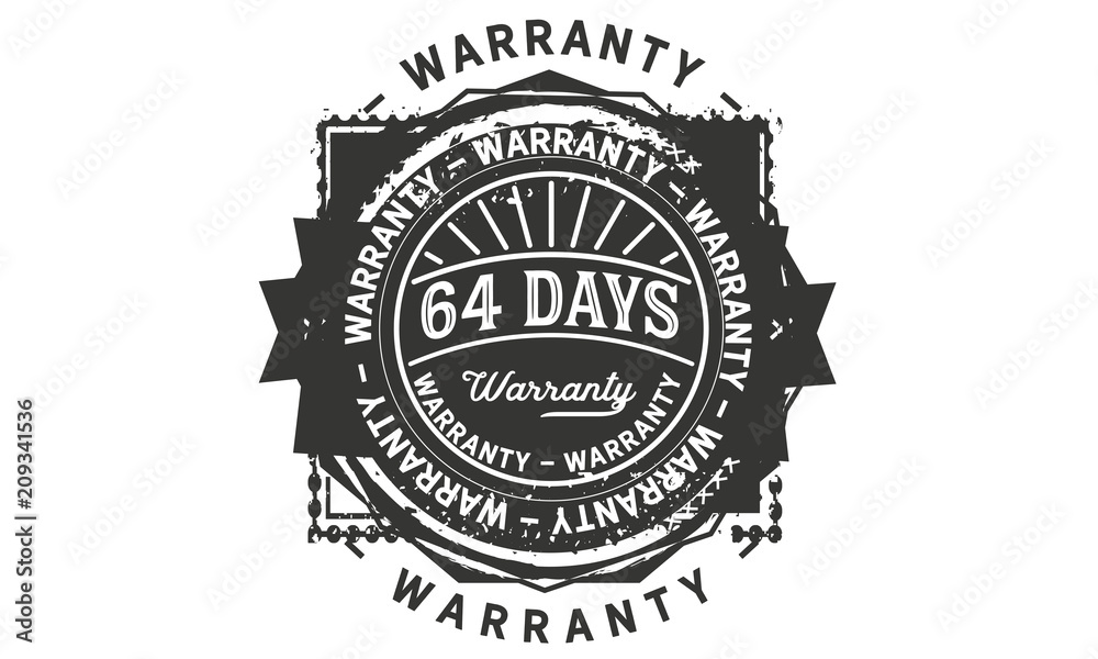 64 days warranty icon stamp