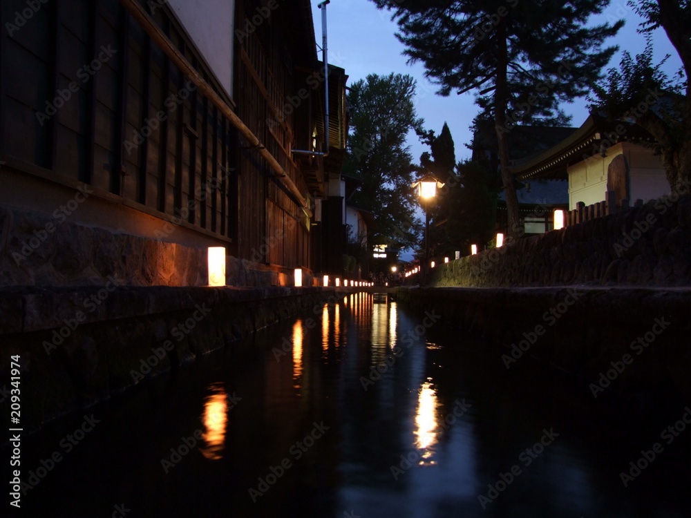 nightscape hida furukawa gifu japan nightscape hida furukawa gifu japan