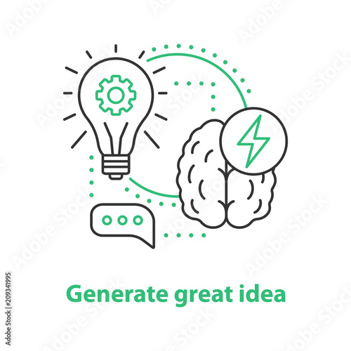Generating idea concept icon
