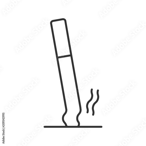 Stubbed out cigarette linear icon