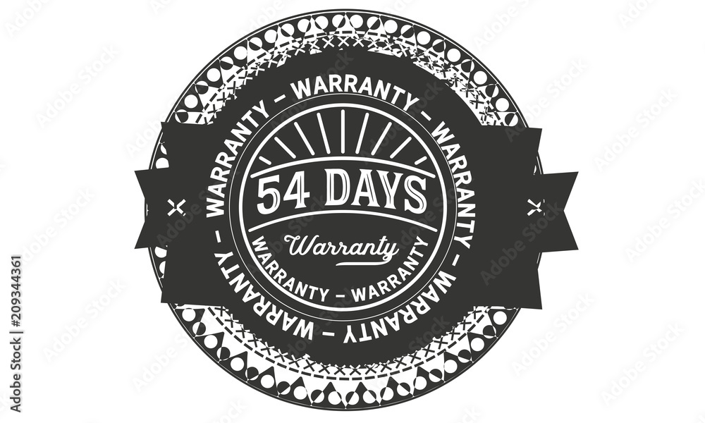 54 days warranty icon stamp
