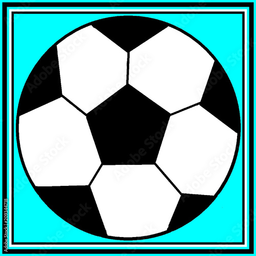 Image with a soccer ball on a blue background