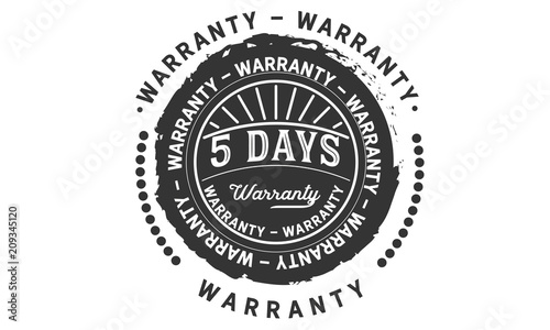 5 days warranty icon stamp