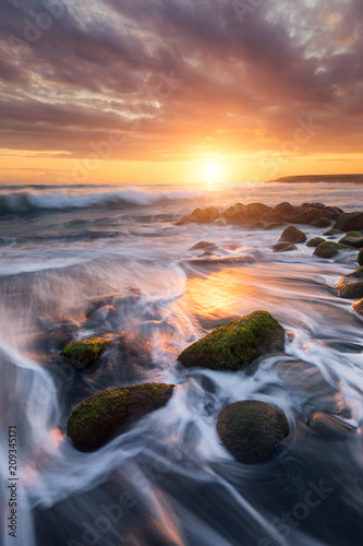 Sunset at Pointe au Diable in Saint Pierre, Reunion Island