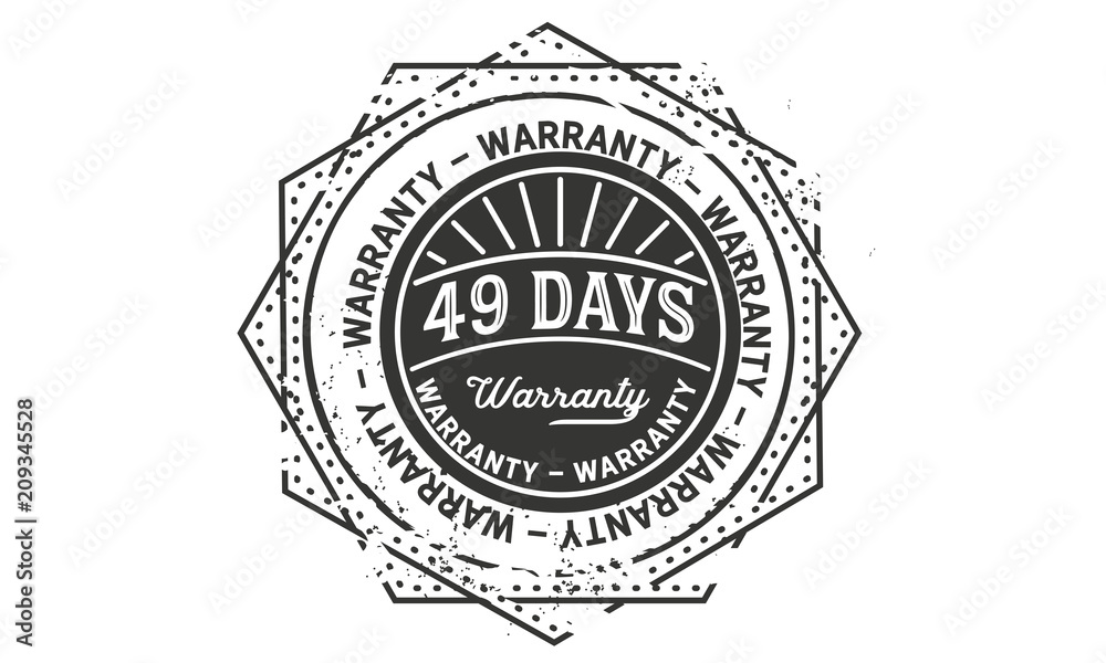 49 days warranty icon stamp