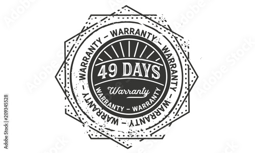49 days warranty icon stamp