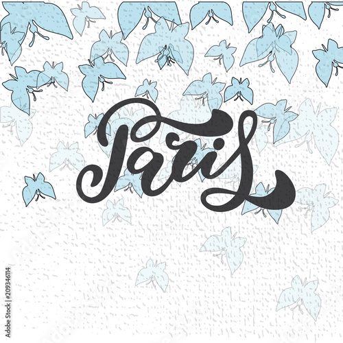 Paris hand drawn vector lettering. Modern calligraphy brush lettering. photo