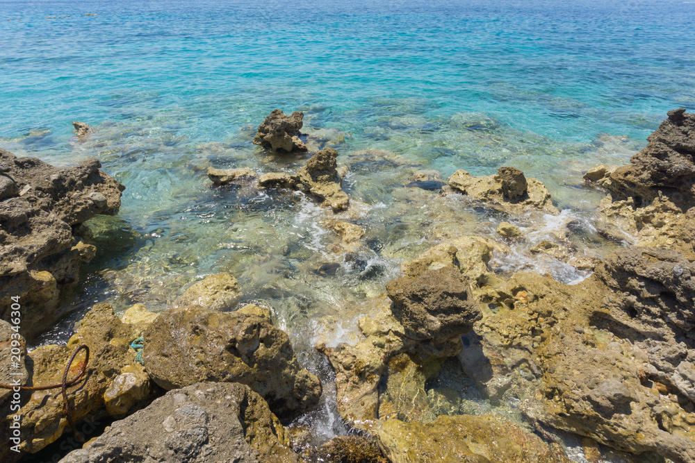 Amazing landscape of blue waters of Dhermi, Albania