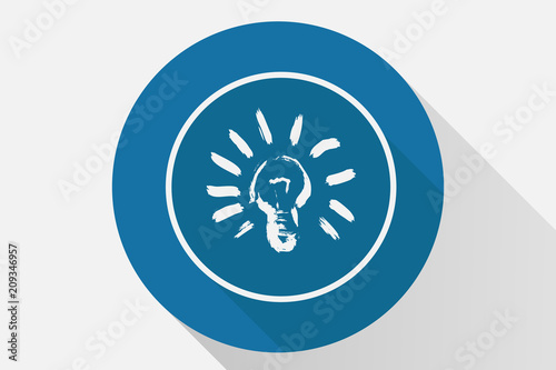 Icono azul de una bombilla.