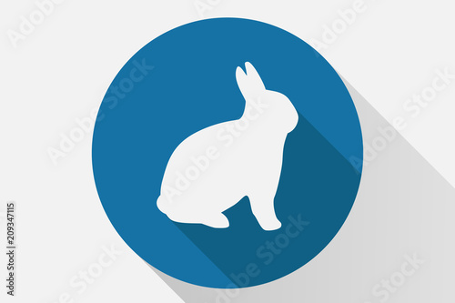 Icono azul de un conejo.