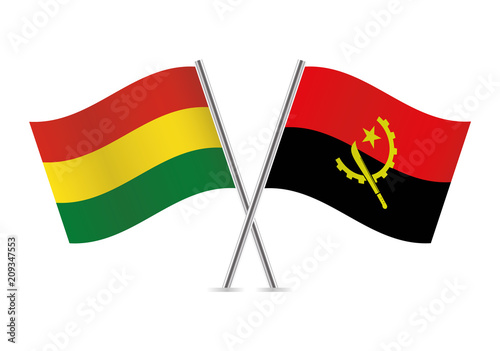 Bolivia and Angola flags. Vector illustration. Free Download Bolivia and Angola flags. Vector illustration. - GFXLoad