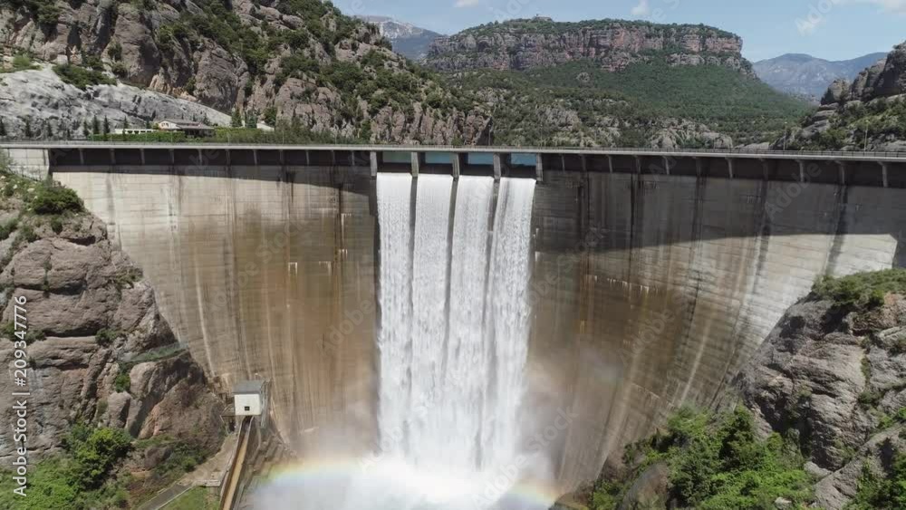 Dam at Llosa del Cavall reservoir Catalonia Spain Dam at Llosa del Cavall reservoir Catalonia Spain