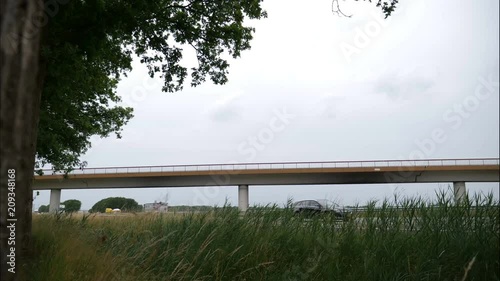 Time lapse of traffic at the A1 Highway in the Netherlands photo