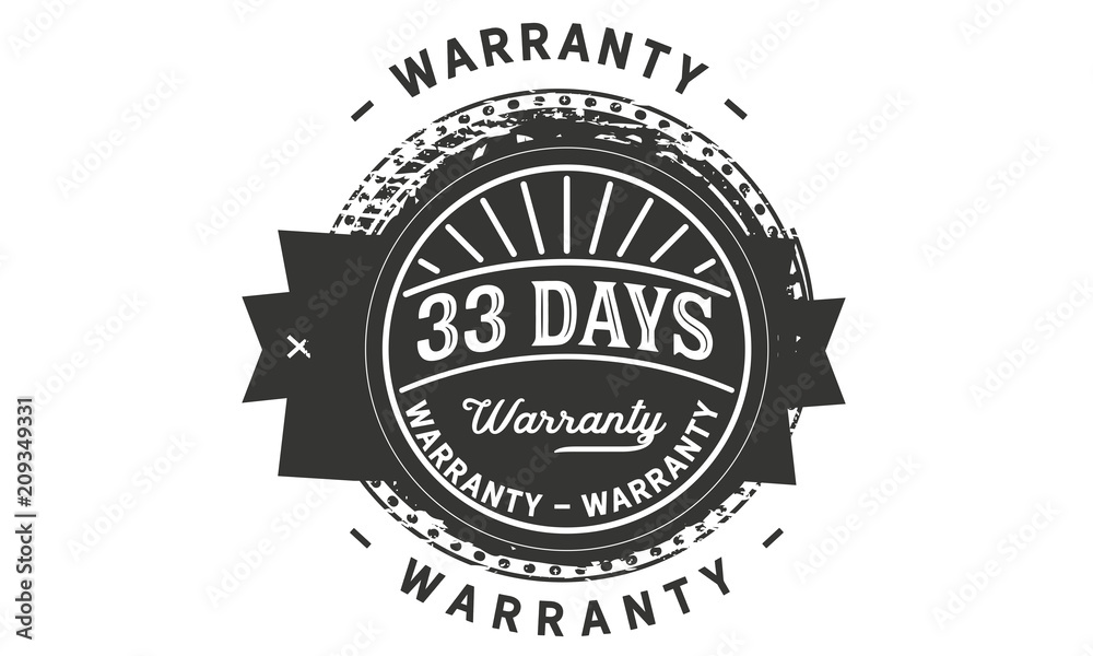 33 days warranty icon stamp