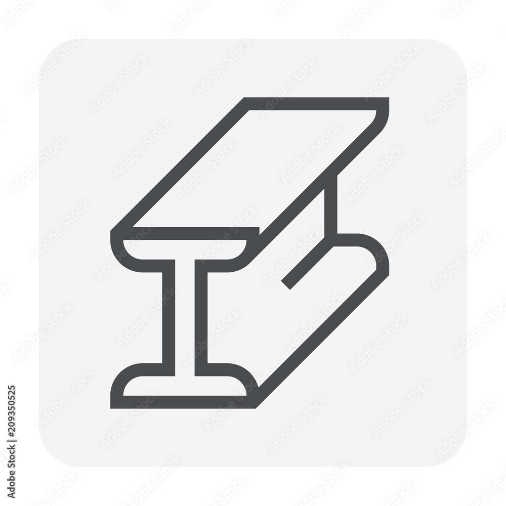 Steel product icon. I chanel profile shape. That alloy of iron from ...