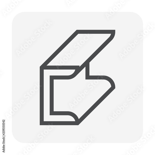 Steel product icon. C chanel profile shape. That alloy of iron from steel production industry and metallurgy used as beam, bar, frame, girder, structure in engineering, construction building material.
