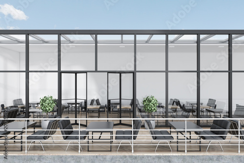 Glass roof restaurant with a terrace