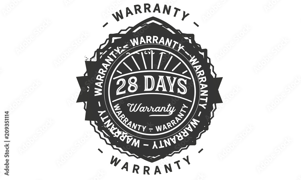 28 days warranty icon stamp