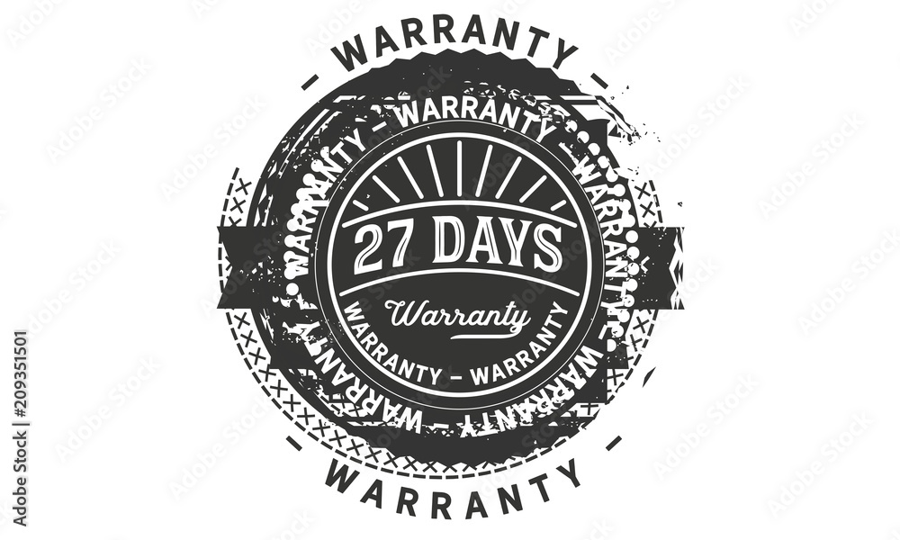 27 days warranty icon stamp