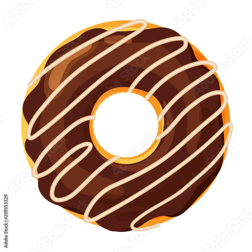 Colorful donut on white background