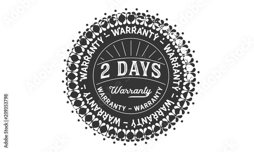 2 days warranty icon stamp